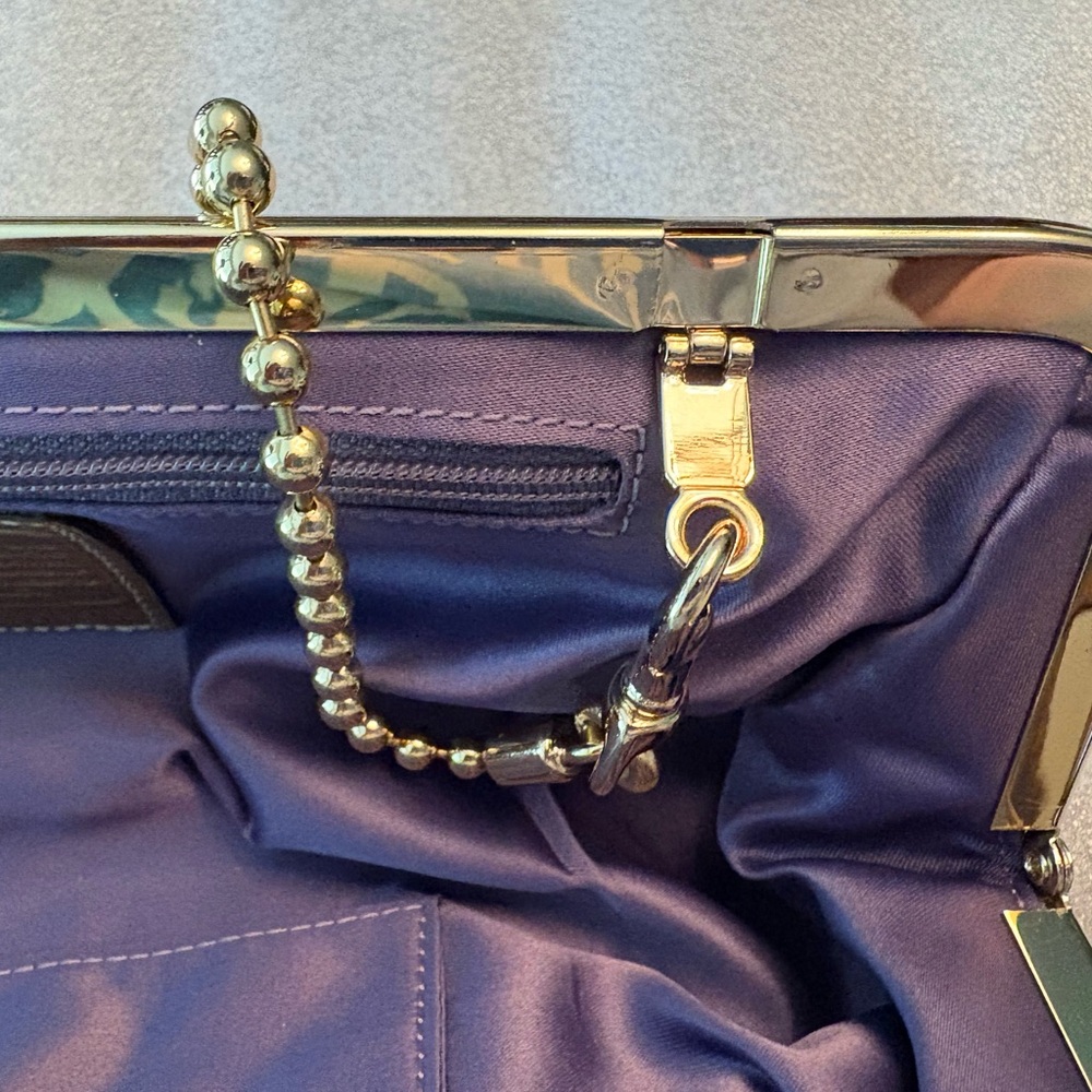 Coach-Darcy  Embossed Python Clutch - Picture 4 of 12
